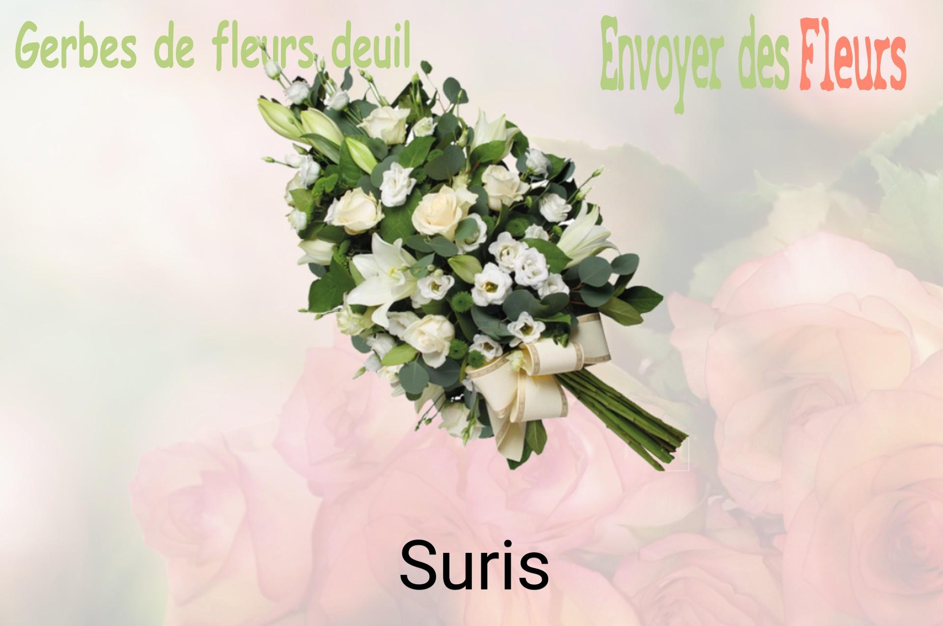 Gerbe de fleurs de deuil livrée à Suris